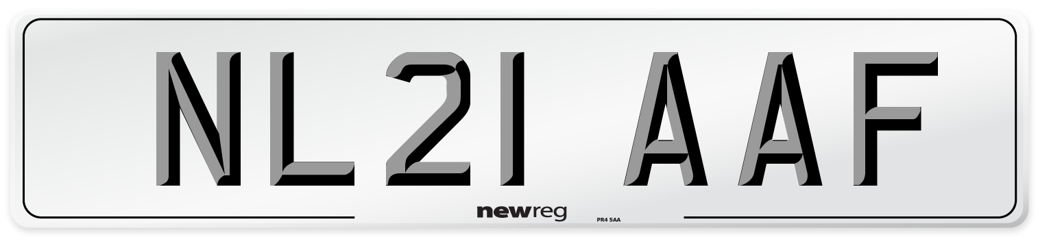 NL21 AAF Number Plate from New Reg